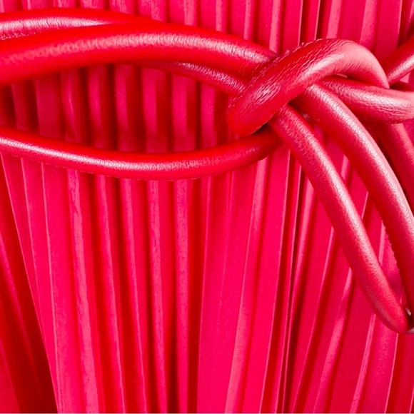 REBECCA VALLANCE Magdalena Red Puff Sleeve Open Back Cut Out Midi Dress US 10 - Picture 6 of 15